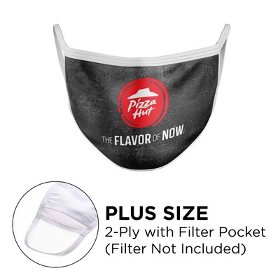 Plus Size 2-Ply Sublimated Polyester Mask With Filter Pocket