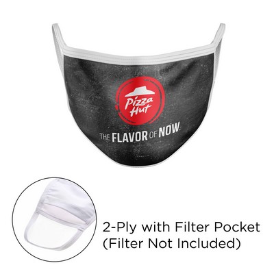 2 Ply Sublimated Polyester Mask with Filter Pocket