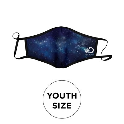 Mask - 3D 2 Ply Full Color Polyester Fixed Ear Youth Size