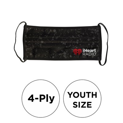 Mask - Pleated 4 Ply Full Color Polyester Fixed Youth