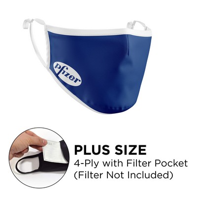 Mask - 3D 4 Ply Cotton Silkscreened Adjustable Ear Plus Size